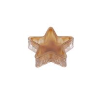 Castiçal em vidro formato estrela cor ambar 9x9x2,7 cm - Urban
