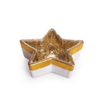 Castiçal Estrela Vidro 3Cm Ouro