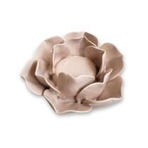 Castiçal Flor de Lótus Porcelana Elegância Harmonia 10,5x5cm