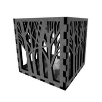 Castiçal Floresta Com Vela Eletrônica - Preto Castiçal Floresta Com Vela Eletrônica - Preto