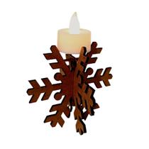 Castiçal Frozen Com Vela Eletrônica - Marrom Castiçal Frozen Com Vela Eletrônica - Marrom