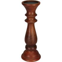 Castiçal Home&Co 26x9cm Madeira Marrom Enfeite Decoração para Sala Mesa e Estante Castiçal Home&Co 26x9cm Madeira Marrom Enfeite Decoração para Sala Mesa e Estante