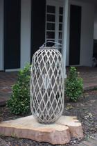 Castiçal Kalalou Large Tall Willow Lantern Grey 20x99cm Castiçal Kalalou Large Tall Willow Lantern Grey 20x99cm