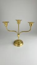 Castiçal Latão 3 Velas Candelabro Dourado Castiçal Latão 3 Velas Candelabro Dourado