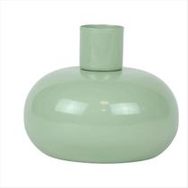 Castiçal metal bojo oval verde 8X8X6,5CM Castiçal metal bojo oval verde 8X8X6,5CM