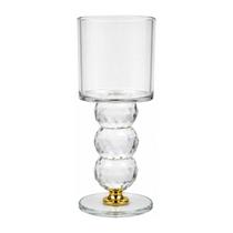 Castiçal para vela decorativo em vidro 14,5cm dinatale