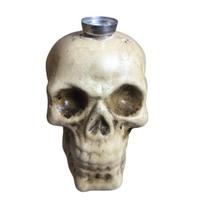 Castiçal para vela palito Crânio em louça 15cm Caveira Skull - Esoterico