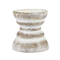 Castiçal Pillar Stonebriar Antique White Wooden Small Castiçal Pillar Stonebriar Antique White Wooden Small