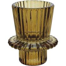 CASTIÇAL PORTA VELA DECORATIVO HOME&CO VIDRO 7x6x6cm MARROM CASTIÇAL PORTA VELA DECORATIVO HOME&CO VIDRO 7x6x6cm MARROM