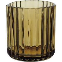 CASTIÇAL PORTA VELA DECORATIVO HOME&CO VIDRO 8x7x7cm MARROM