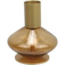 Castiçal Porta Vela Decorativo HomeCo Vidro 8x7x7cm Âmbar