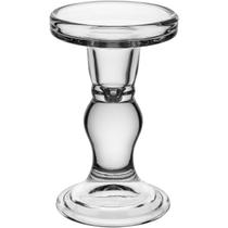 CASTIÇAL PORTA VELA DECORATIVO REDONDO HOME&CO VIDRO 14x8x8cm TRANSPARENTE