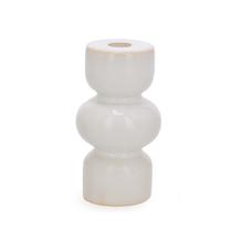 Castiçal Porta-Vela em Cerâmica Branca 15cm 19452M Mart