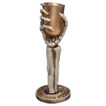 Castiçal Porta Vela Mãozinha Esqueleto Osso Mão De Resina Castiçal Porta Vela Mãozinha Esqueleto Osso Mão De Resina