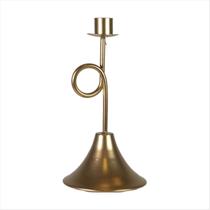 Castiçal Porta Vela Metal Torcido Cor Bronze Dourado 21,5Cm Castiçal Porta Vela Metal Torcido Cor Bronze Dourado 21,5Cm