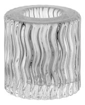 CASTIÇAL PORTA VELA SUPORTE 6x4x4cm VIDRO TRANSPARENTE