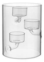 CASTIÇAL PORTA VELAS DECORATIVO 3 VELAS BOROSSILICATO 15x12x12cm