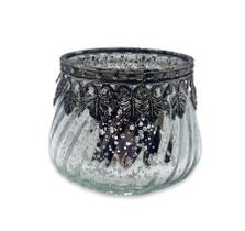 Castiçal Porta Velas Medieval em Vidro Vintage Prata Castiçal Porta Velas Medieval em Vidro Vintage Prata