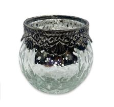 Castiçal Porta Velas Medieval em Vidro Vintage Prata Castiçal Porta Velas Medieval em Vidro Vintage Prata
