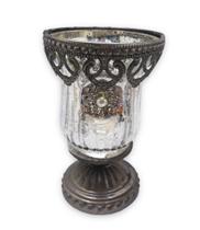 Castiçal Porta Velas Medieval Vidro Vintage Silver C/ Base