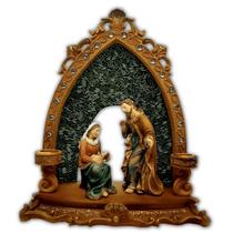 Castiçal Presépio Sagrada Família 25 cm Escultura Italiana
