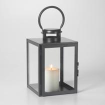 Castiçal Smart Living Huntington Black Metal Glass 18x18x28cm