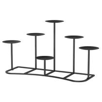 Castiçal Smtyle 16" Black Iron 6 Holder Candelabro
