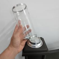 Castiçal Suporte Vela 7 Dias Vidro Transparente e Alumínio Antichama Para Sua Segurança