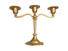 Castiçal Triplo 18 cm Ouro Velho Castiçal Triplo 18 cm Ouro Velho