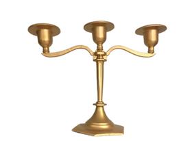 Castiçal Triplo De Plástico Em Ouro Velho de 20 cm Castiçal Triplo De Plástico Em Ouro Velho de 20 cm