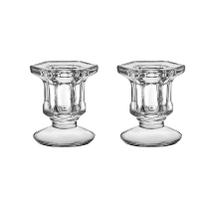Castiçal Veneza em Vidro com 2 Peças 5,5x5,5x6cm - Hauskraft