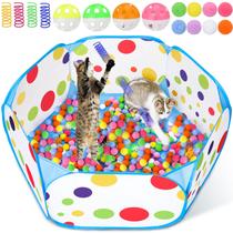 Cat Ball Pit Palksky com 210 bolas de brinquedo e 4 brinquedos de primavera Cat Ball Pit Palksky com 210 bolas de brinquedo e 4 brinquedos de primavera