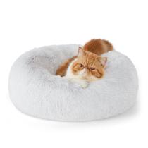 Cat Bed Bedsure, calmante, lavável, 50 cm, antiderrapante, redonda, cinza fosco