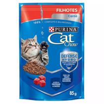 Cat Chow Sachê Filhotes Sabor Carne/Molho 85Gr - 15Unid