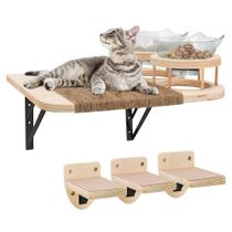 Cat Hammock, prateleiras de parede para gatos com 3 degraus, prateleiras para gatos MEMOORI