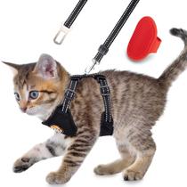 Cat Harness AWOOF Reflective Escape Proof com coleira para gatos