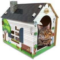 Cat House Hideaway Playhouse de papelão com Scratcher ASPCA Cat House Hideaway Playhouse de papelão com Scratcher ASPCA