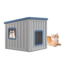 Cat House PatioZen para uso interno e externo, azul durável