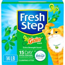 Cat Litter Fresh Step Clumping com perfume Febreze Gain 6,35 kg