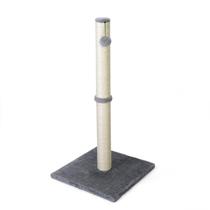 Cat Scratching Post, amarelo, 31 cm de altura com bola suspensa, cinza