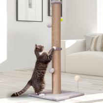 Cat Scratching Post PELUOMOZ Tall 91 cm com corda de sisal cinza
