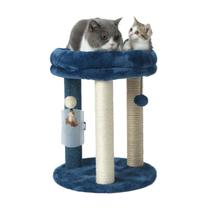 Cat Scratching Post Tree MECOOL com cama macia Tower, azul