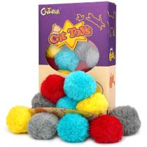 Cat Toy CHIWAVA Furry Pomons Balls com Catnip 1,8 polegadas, 24 unidades