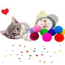 Cat Toy Puurkadot Catnip 8 bolas de lã feltrada com lata de recarga Cat Toy Puurkadot Catnip 8 bolas de lã feltrada com lata de recarga