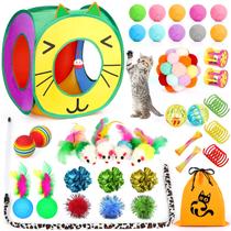 Cat Toys Kaqinu 37 PCS Brinquedos interativos para gatinhos com túnel para gatos Cat Toys Kaqinu 37 PCS Brinquedos interativos para gatinhos com túnel para gatos