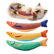 Cat Toys Potaroma Saury Fish com erva-dos-gatos, pacote com 3, 24 cm para todas as raças Cat Toys Potaroma Saury Fish com erva-dos-gatos, pacote com 3, 24 cm para todas as raças