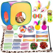 Cat Toys Retro Shaw para gatos grandes com 33 peças e túnel