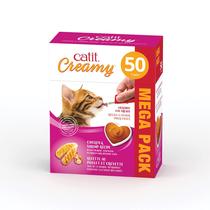 Cat Treat Catit Creamy Lickable Frango e Camarão, pacote com 50