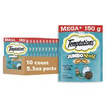 Cat Treats Temptations Jumbo Stuff Sabor Atum 150 g Pacote com 10