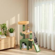 Cat Tree DWVO Cactus 94 cm de altura com escova e brinquedo autocuidado Cat Tree DWVO Cactus 94 cm de altura com escova e brinquedo autocuidado